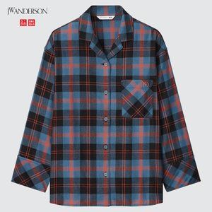 UNIQLO x JW Anderson Blue Flannel Plaid Shirt Size XL (LOOSE FITTING)